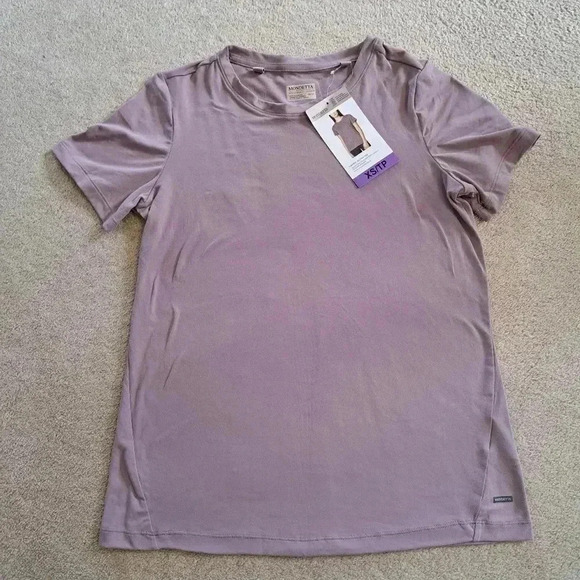 NWT Set of 2 Mondetta Active Tees XS Purple Solid Striped Performance T-shirt - Picture 5 of 9